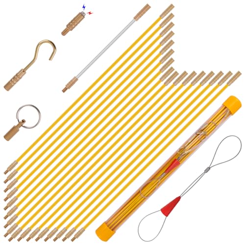 22FT Fiberglass Wire Running Kit with 16 Rods & Attachments - Boeray