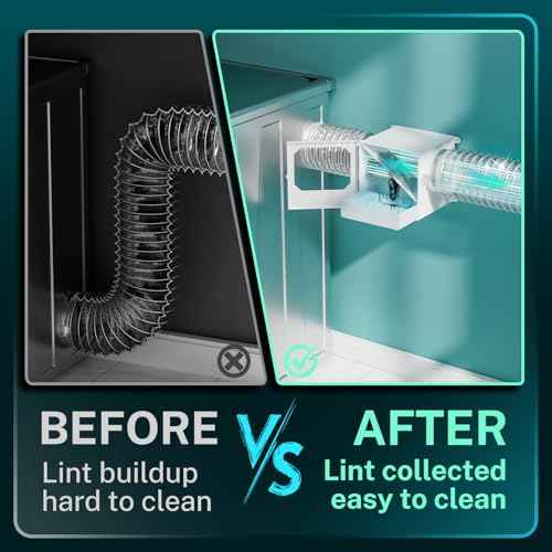 Dryer Duct Lint Trap, HG Power Metal Indoor Dryer Vent Kit with Water Drawer System to Collect Lint for Electric Dryer, Inline Dryer Lint Catcher Box with 4 Inch 8FT Dryer Vent Hose, 2 Clamps