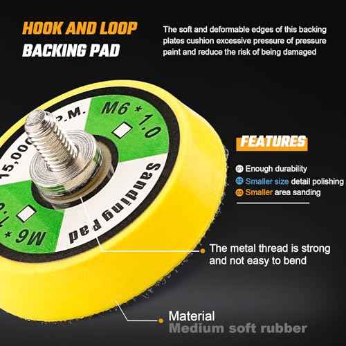 2Pcs 2" Hook and Loop Backing Pads for Orbital Sander M6 Threads Polishing Buffing Plate for Dual Action Car Polisher, Thread M6