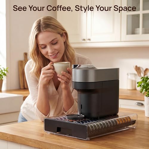 Vtopmart Black Vertuo Pod Drawer Organizer for Nespresso Vertuo Pods