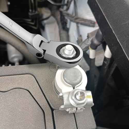 DISEN 8-9mm Extra Long Flex Head Ratcheting Wrench set, Double Box End Long Reach Ratchet Wrench, CRV Steel, Metric