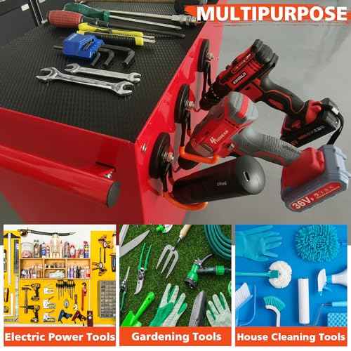 ULIBERMAGNET Heavy Duty Magnetic Hooks,Strong Large Magnet Hooks for Power Drill,Garden Tools, Hose,Pegboard,Garage,Workshop,4 Pack Magnetic Storage Hooks for Indoor Outdoor Hanging(Gray)