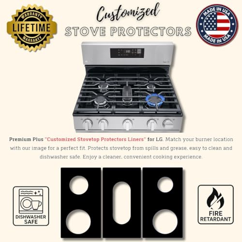 Premium Plus Custom Fit LG LRGN6323Y Stove Protectors – 3-Piece Stoveliners, USA Made