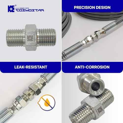 Cosmostar 1/4" x 1/4" Hose Fitting for Connecting 1/4" Airless Paint Hoses, Compatible with 243025-3 pcs(NGG0404S-3P)