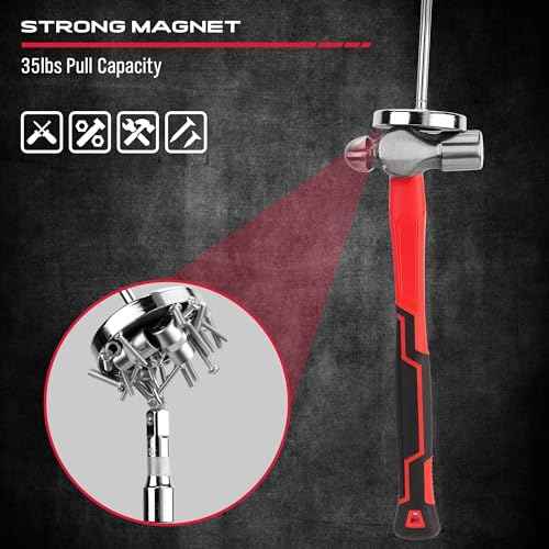 Telescoping Magnetic Sweeper Pickup Tool: Strong Magnet Pick up Nails Screws and Metal Parts Nut Bolts Steel Iron Parts Finder 35LB Pull Capacity Retractable 8.6" to 33" Telescopic Stick