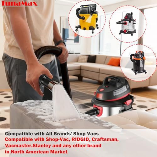 TunaMax Small Shop Vac Extractor Attachment - Clear 3-Adaptor Extraction Head