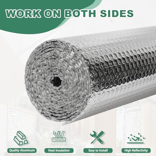 FONUNO Reflective Bubble Insulation Roll 23.6in x 20ft - Heat & Energy Saver