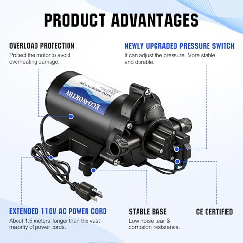 ECO-WORTHY Black 33-Series Industrial Water Pressure Pump 110V, 4 GPM, 50 PSI