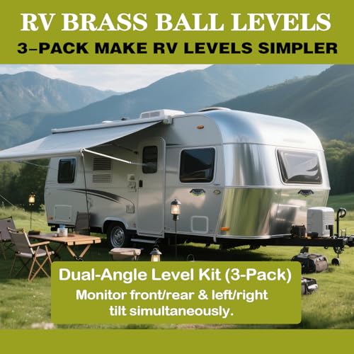 3-Pack Geouniver RV Level Gauges Ball Inclinometers for Camper Trailers