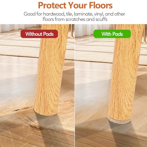 BAIPOK Beige Furniture Felt Pads 300 Pack for Hardwood Floors - Protect & Reduce Noise