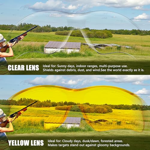 Shooting Glasses for Youth & Small Face Adults - Anti-Fog ANSI Z87.1 Certified Teens Range Shooting Eye Protection