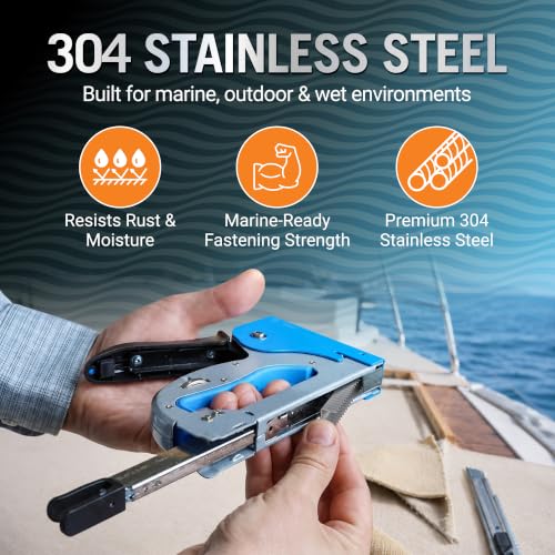 Better Boat T50 Stainless Steel Heavy Duty Staples 1/2" Leg, 500 Pack