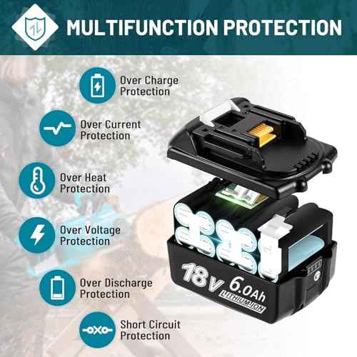 6.0Ah Battery Replace for Makita 18V BL1860B BL1860 BL1820 BL1830B BL1840B BL1850B Batteries Compatible with Original Makita 18 Volt Battery Tools and Chargers(2Pack High Capacity Batteries)