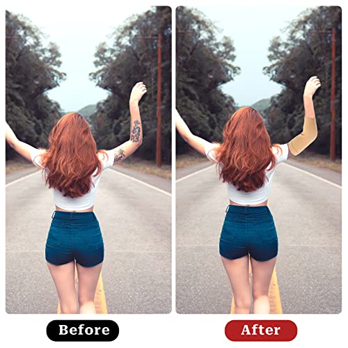 2 Pairs Forearm Tattoo Cover up Sleeve Tattoo Sleeves for Women Forearm Tattoo Cover Sleeve Arm Sleeves for Women Men(Nude, 7.9 X 3.9 Inch)