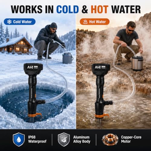 MJUM Cordless Water Transfer Pump 770 GPH with Dual 4.0Ah Batteries - Orange