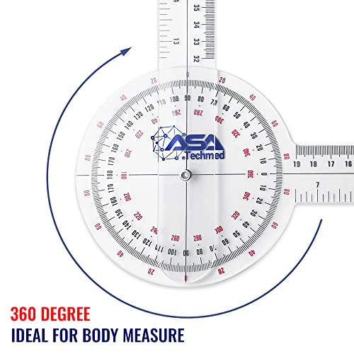 ASA TECHMED Goniometer Set 4 Pieces 12", 8", 6" Body Measuring Tape -