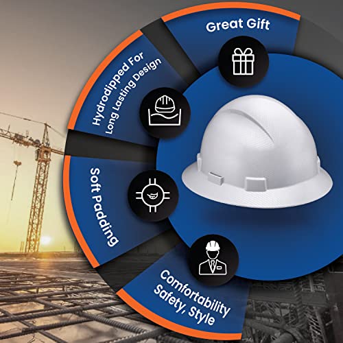 Acerpal Full Brim Hard Hat, Class C G & E, OSHA Construction Work Approved, Premium Carbon Design, Padded 6 PT Adjustable Ratchet Suspension, Top Pad, Gloss