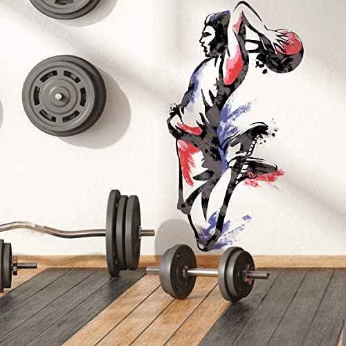 Runtoo Basketball Player Wall Art Decal Slam Dunk Sports Wall Stickers Teens Boys Bedroom Gym Decor