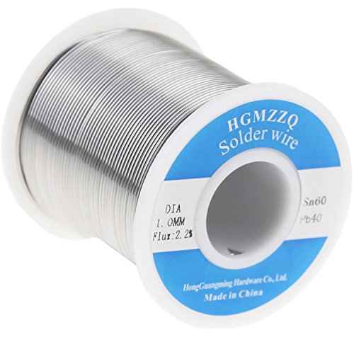 60/40 Tin Lead Solder Wire with Rosin for Electrical Soldering 0.039inch (1.0mm-1lb)
