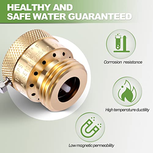 2 Pack Brass 3/4 Inch GHT Hose Bibb Backflow Preventer Vacuum Breaker Set