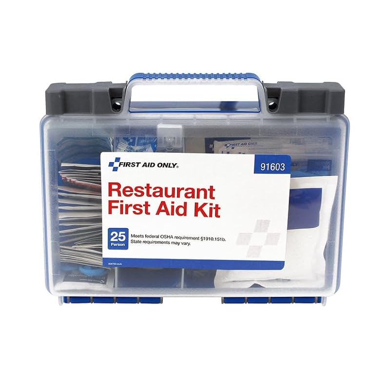25 Person Restaurant First Aid Kit with Plastic Case, OSHA Compliant