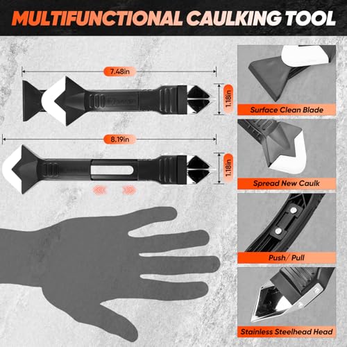 Saker 3-in-1 Silicone Caulking Tool Classic Black – Grout Removal & Smoothing