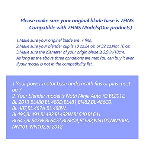 PODCAY 7-Fin Blender Replacement Blade Assembly for Ninja Auto-iQ (BL480/BL482/NN102) – 4" Cup 10cm
