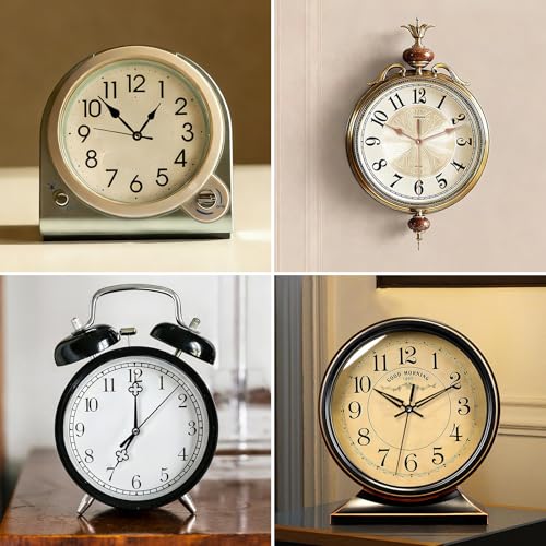 JINIOHEE 15 Pack Quartz Clock Mechanism Replacement Kit with 20 Hands, 9mm Thread Length