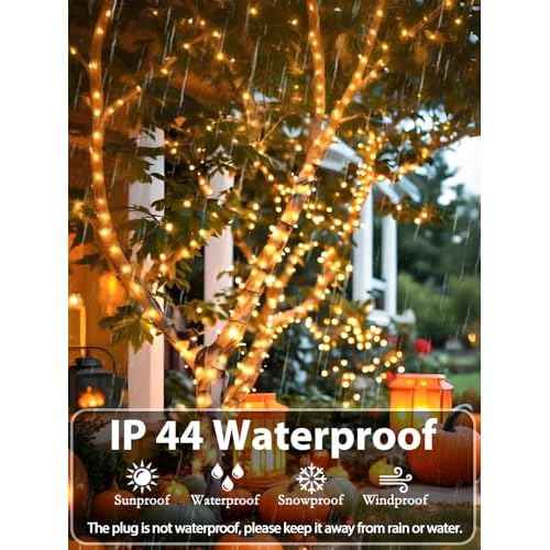 Upgraded 75.8 FT 200 LED Christmas String Lights Outdoor/Indoor, Timer & Memory Function & 8 Modes, Extendable Green Wire Waterproof Fairy String Lights for Xmas Tree Holiday Party Garden (Warm White)