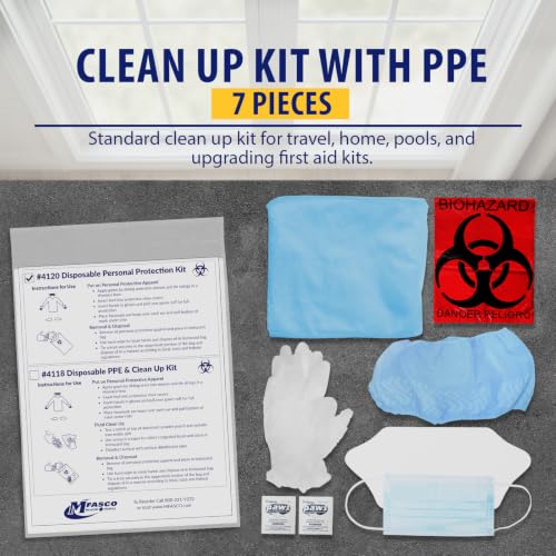 MFASCO 1 Pack Disposable Personal Protection First Aid Kit for Bodily Fluid Spill Cleanup