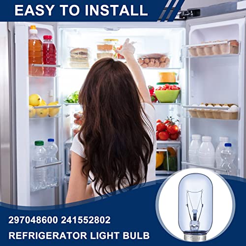 AMI PARTS 40W T8 Refrigerator Light Bulb 2 Pack (Model 297048600 / 241552802) E17 Base