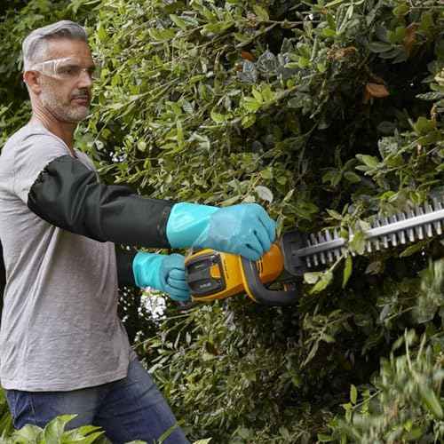 27" Chemical Resistant Gloves, Extra Long Elbow Length Rubber Glove with Cotton lining, Reusable Full Arm Pond Gloves for Dishwashing Cleaning Waterproof Resist Strong Acid, Alkali, Oil, XLL