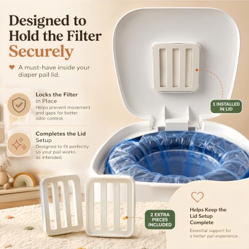 Diaper Pail Filter Holder Replacement 3-Pack for Diaper Genie Complete