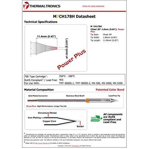 Thermaltronics M7CH178H Chisel 30deg 1.0mm (0.04in), Power Plus