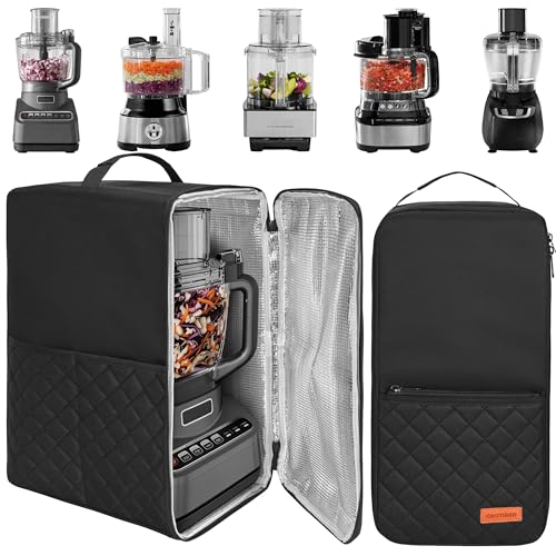 CROTIRAD Universal 8-14 Cup Food Processor Cover with Dust-Proof Pockets
