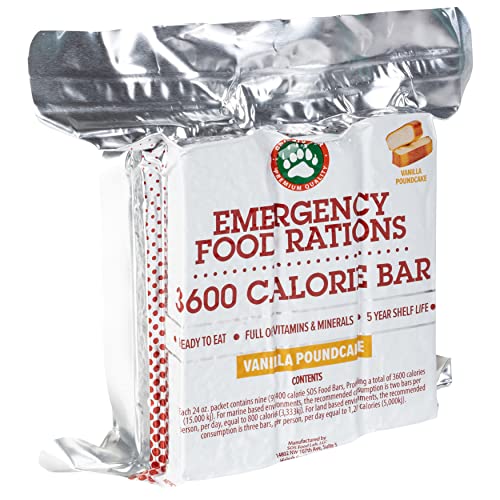 Grizzly Gear 3600 Calorie Vanilla Emergency Food Rations - 2 Pack, 6-Day Supply, Long Shelf Life