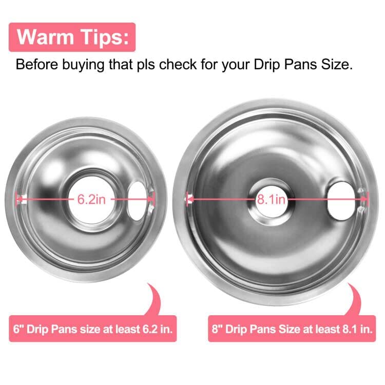 LXun MP22YA 4-Pack Electric Stove Burner Elements for Whirlpool/Kenmore (MP15YA 6" & MP21YA 8"), Replacement Set
