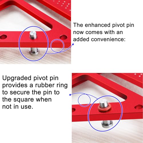 ViewReal Large Carpenter Square 3D Multi-Angle Ruler - Red
