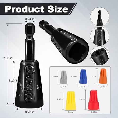 4 Pcs Multifunctional Wire Twister Tool for Drill, Lightweight Wire Nut Twister Compatible with 8 to 24 Awg and 2 to 7 Ways Effortlessly, Wire Nut Twister for Drill for Electrical Power Drill