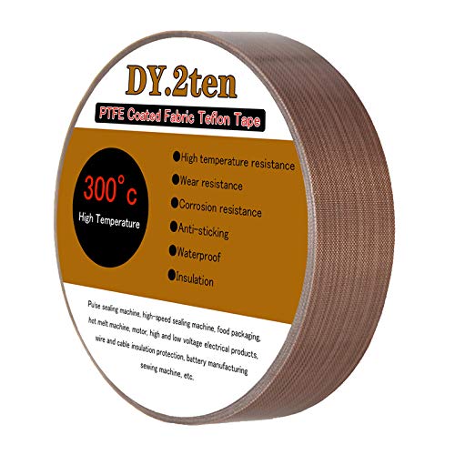 DY.2ten PTFE Coated Fiberglass Telfon Tape, 0.75" x 33 Feet, high Temperature Tape,Welding Sealing Tape,Drying Mechanical Conveyor Belt, Teflon Tape for Vacuum Sealer Machine