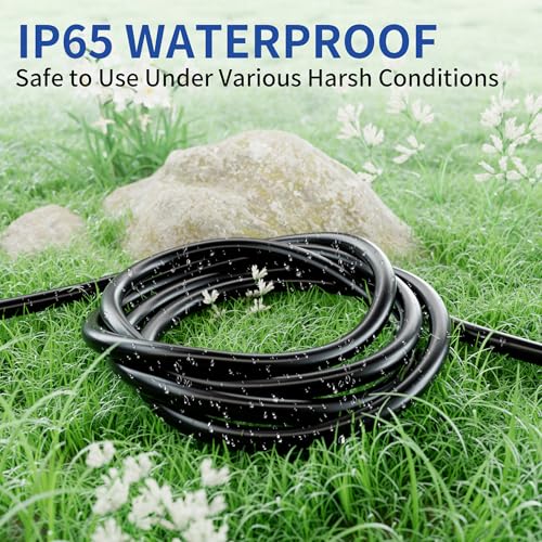 Cismorvex 15Ft Black 3-Prong Outdoor Extension Cord with Multiple Outlets