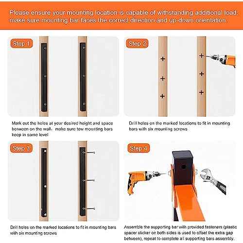 Ultrawall Wall Mount Wood Organizer Racks, Lumber Storage Metal Racks Wood Storage Racks with 3-Level (3 Pack)