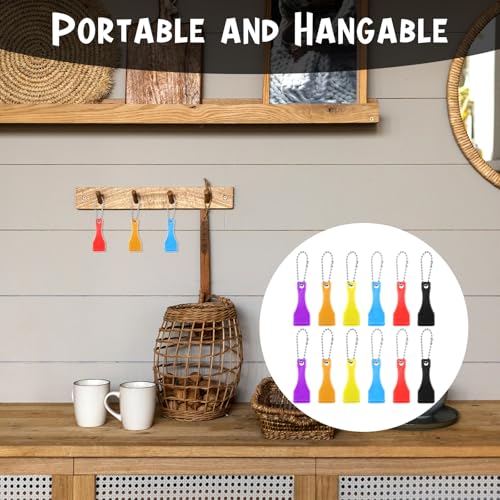 12PCS Lottery Ticket Scratcher Tool, Plastic Plastic Scraper Tool Keychain Scoop Shape Lotto Scratcher Tool Scraper for Lottery Ticket Lotto Scratcher Keyring for Tickets Stickers Labels Films