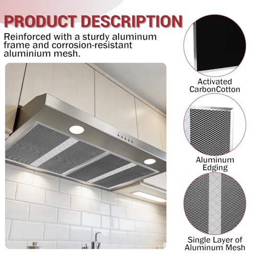 2 Pack Replacement Charcoal Filters for Range Hoods HPF30 S97020466 - Premium Non-Duct