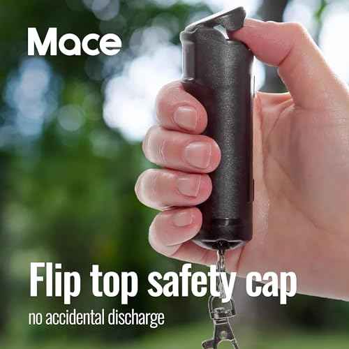 Mace Pepper Spray - Hard Case Model, 12g, 12 Feet Range, Max Strength 10% OC Formula, Long Lasting UV Dye, Flip Top Safety Cap, Self Defense Pepper Spray Keychain for Women & Men