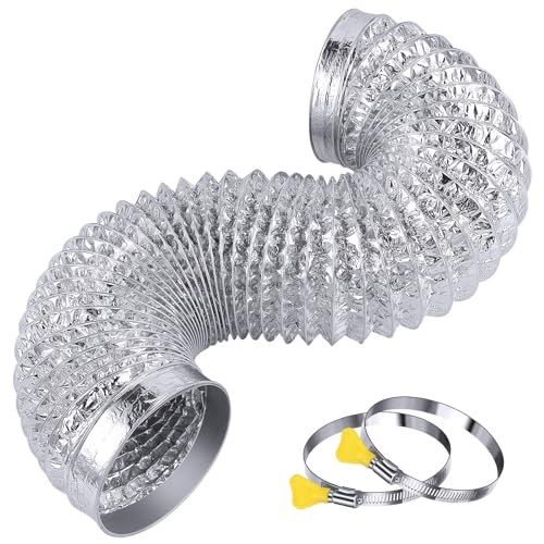 Steelsoft 4 Inch Flexible Dryer Vent Exhaust Duct Hose 3 Feet - Heavy Duty Aluminum