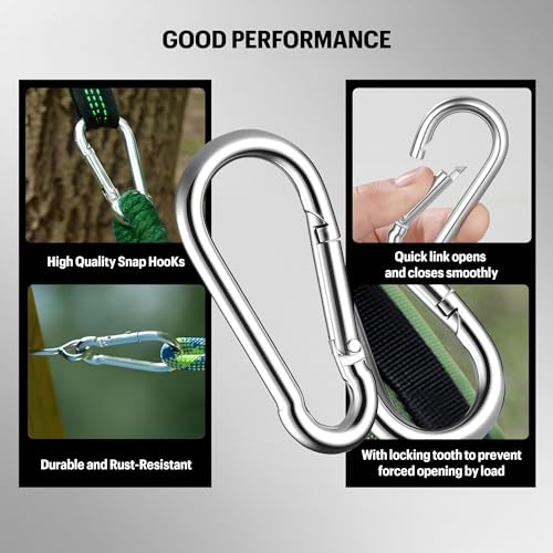 GAGBC 30PCS Heavy Duty Spring Snap Hooks 3 Inch M8 Carabiner Clips Bulk