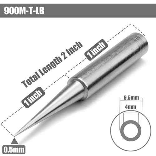 Yakamoz 10Pcs Soldering Iron Tips Replacement 900M Soldering Tips Fine Solder Gun Tips for for Hakko, Radio Shack, TENMA, ATTEN, Quick, Aoyue, Yihua Solder Station