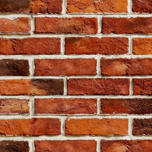 LXCREAT Red Brick Wallpaper Peel and Stick 17.71"¡¿ 118" Removable Self-Adhesive Faux Brick Textured Contact Paper for Christmas Party Home Furniture Decoration
