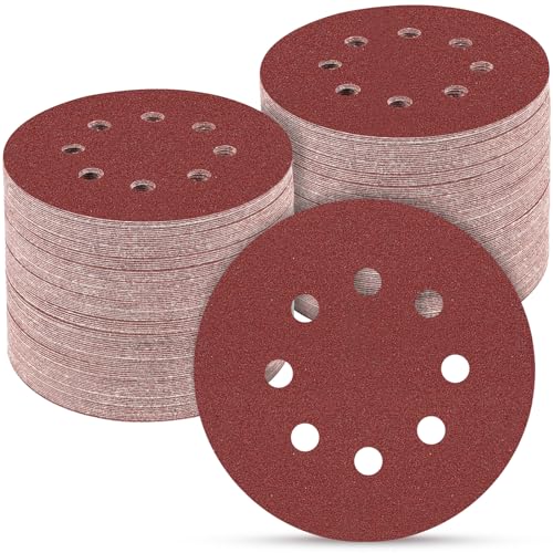 Potuinom 165 pcs Sanding Discs Set 5 Inch Aluminum Oxide Grit Mix for Orbital Sander